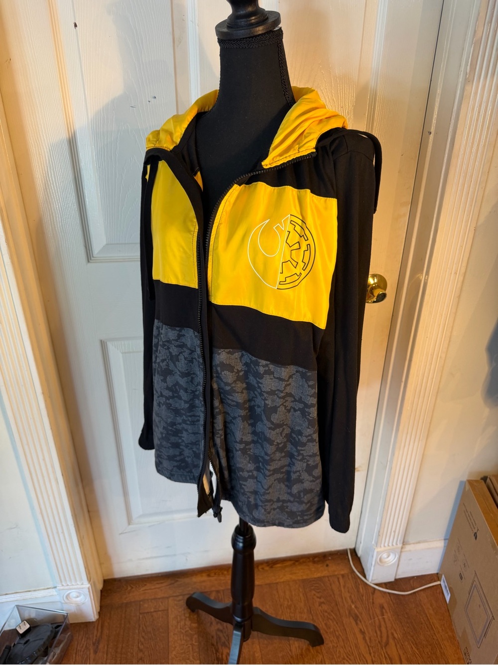 Disney Star Wars Black jogger Hoodie with Yellow accent